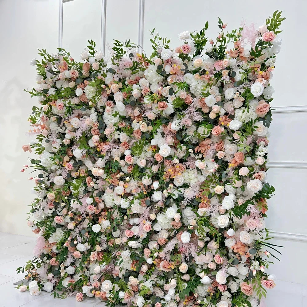 Tailored Modern Classic Silk Flower Wall Backdrop Customized Size & Color Carton Packed for Professional Wedding Decorations