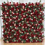 GNW Flower Wall 8ft X 8ft Silk 3D Flowers Wall Backdrop Roll up Roses Long-Lasting Wall Panel Background