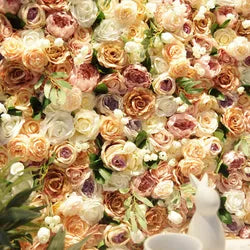 8*8 Feet Artificial Silk Flower Wall 3D Full Peony Hydrangea Wedding Flower Panel Store Decoration Faux Roll up Floral Backdrop