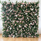 GNW Flower Wall 8ft X 8ft Silk 3D Flowers Wall Backdrop Roll up Roses Long-Lasting Wall Panel Background
