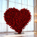 Wholesale Flower Walls Artificial Silk Heart Flower Wall Red Heart Shaped Floral Wall Backdrop for Wedding Background Decoration