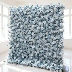 GNW 8ft X 8ft Customizable Size Silk Fabric Rose 5D Artificial Flower Wall Panel for Wedding/Party Use
