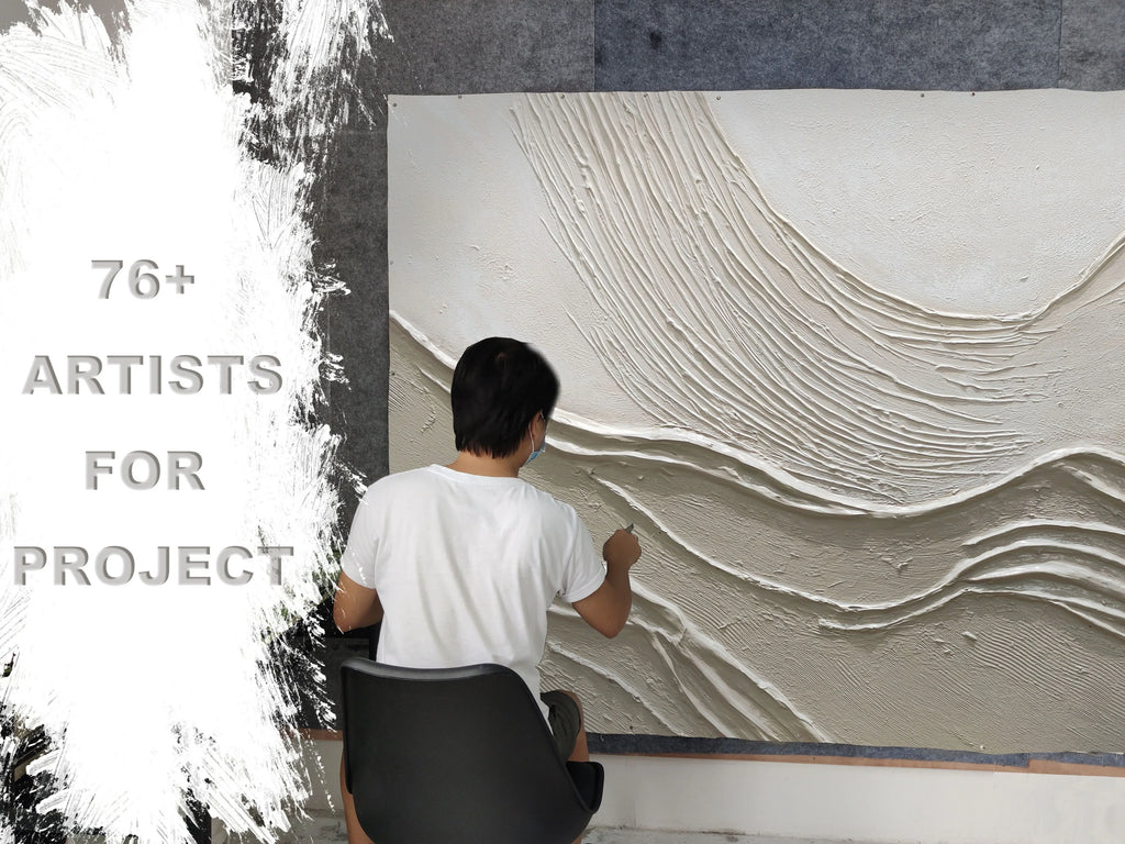 Hospitality and Fit-out Projects Modern Wall Decor Handmade Canvas Acrylic Abstract Wall Art 3D Textured Animal Paintings