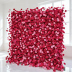 GNW Wholesale Artificial Silk Flowers Wholesale 8ft X 8ft Floral Wall Panel Red Rose Flower Wall Backdrop Wedding Backdrop