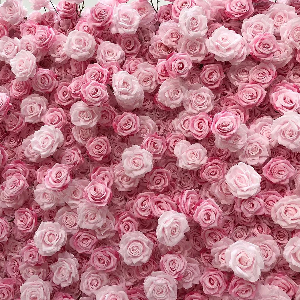GNW Flower Wall 8ft X 8ft Silk 3D Flowers Wall Backdrop Roll up Roses Long-Lasting Wall Panel Background