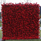 8ft *8ft Customized 3D Roll up Artificial Red Rose Wedding Decor Cloth Bottom Flower Wall