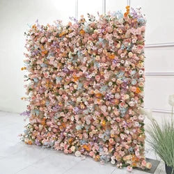 New Trend 2025 Eco-Friendly Biodegradable Artificial Flower Wall for Sustainable Wedding Decor