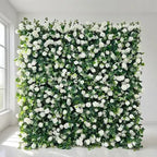 Popular Design Artificial Flower Wall Panel for Wedding Arch Decoration Baby Shower - 2ft x 8ft / 5D roses+leaf