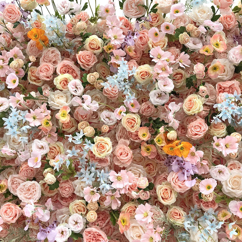 New Trend 2025 Eco-Friendly Biodegradable Artificial Flower Wall for Sustainable Wedding Decor