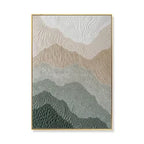 Eager Art Hand Palette Landscape Painting Abstract 3D Thick Texture Wall Art Decor Relief Artwork Paintings on Canvas - Army Green / 60*90 cm(23.62*35.43in)