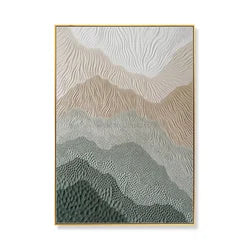 Eager Art Hand Palette Landscape Painting Abstract 3D Thick Texture Wall Art Decor Relief Artwork Paintings on Canvas - Army Green / 60*90 cm(23.62*35.43in)