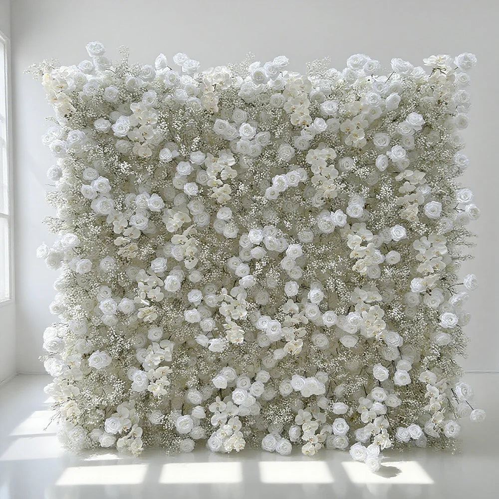 New Design Premium Faux Flower Wall for Luxury Wedding Decoration and Photo Studios