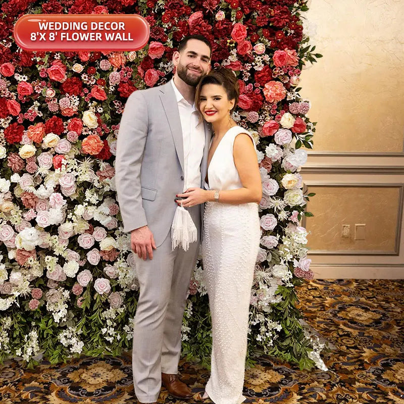 Customizable Modern Classic Realistic Artificial Flower Wall Backdrop for Wedding Baby Shower Party Decoration Carton Packed