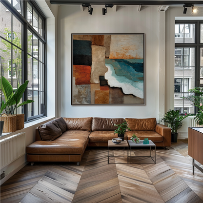 Coastal Collage: An Abstract Coastal Art for Dining Room Decor