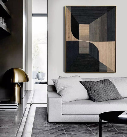 Inner Sanctum: A Sophisticated Geometric Abstract Wall Art for Modern Spaces